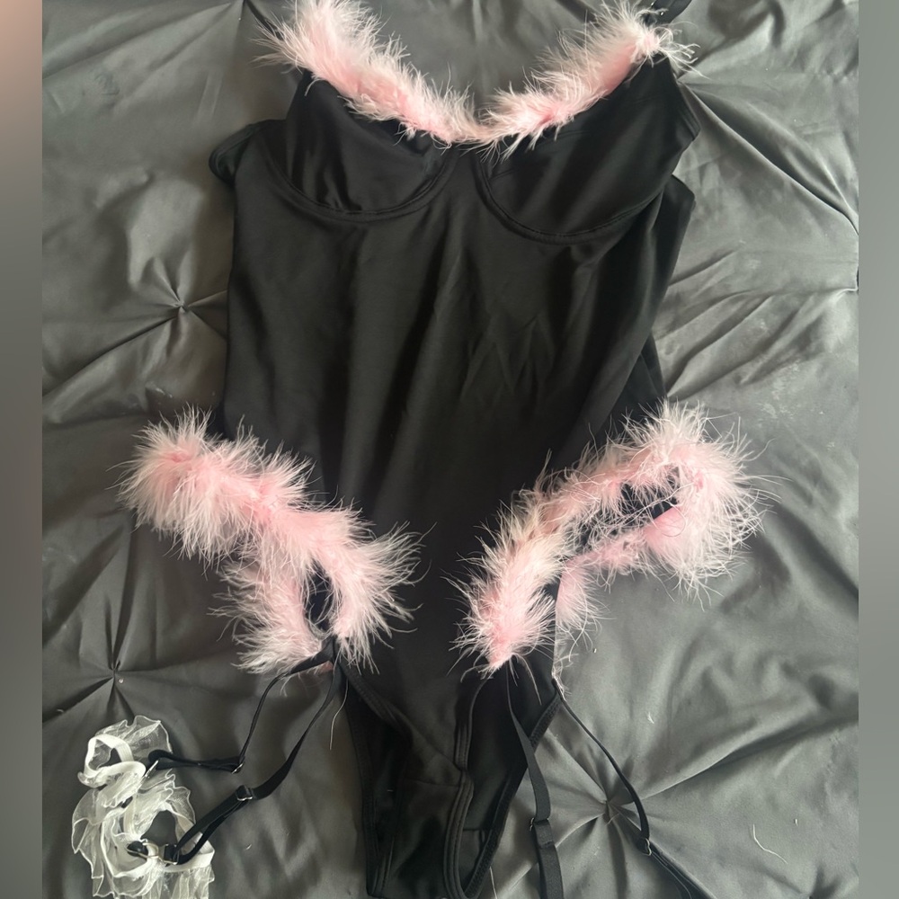 Fur line body suit